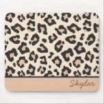 Leopard Cheetah Animal Print Custom Curry Name Mousepad<br><div class="desc">Dies ist ein Geparden Leopard Tierdrucken Custom Cursive Name Mousepad!</div>