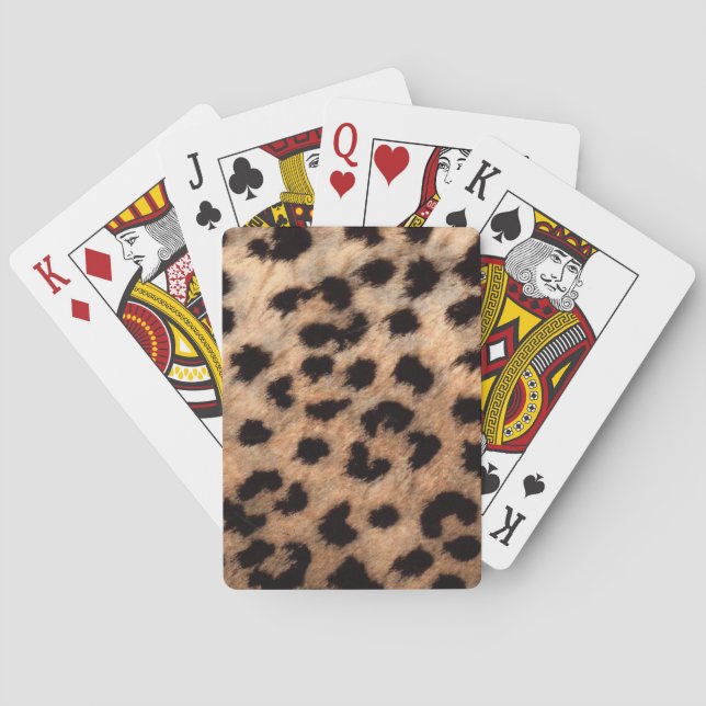 Leopard Cheetah Animal Print Girly Modern Spielkarten (Rückseite)