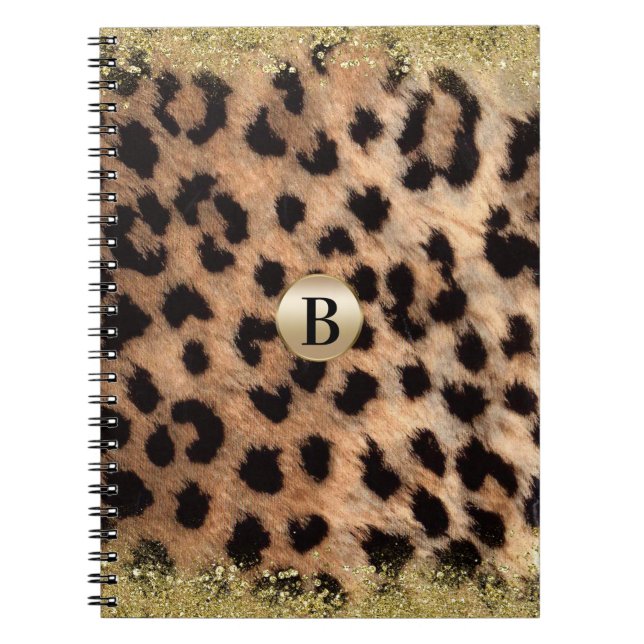 Leopard Cheetah Animal Print Gold Glitzer Modern Notizblock (Vorderseite)