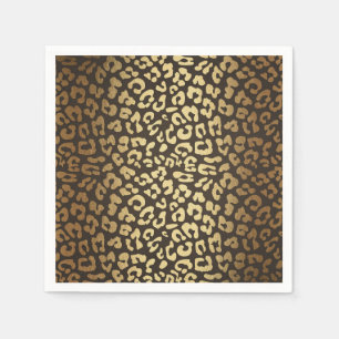 Leopard Cheetah Animal Skin Print Modern Glam Gold Serviette