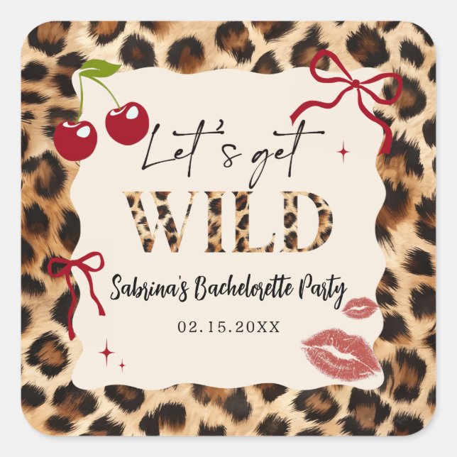 Leopard Cheetah Bachelorette Party Sticker (Devant)