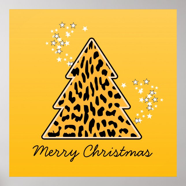 Leopard cheetah Christmas Tree Poster (Vorne)