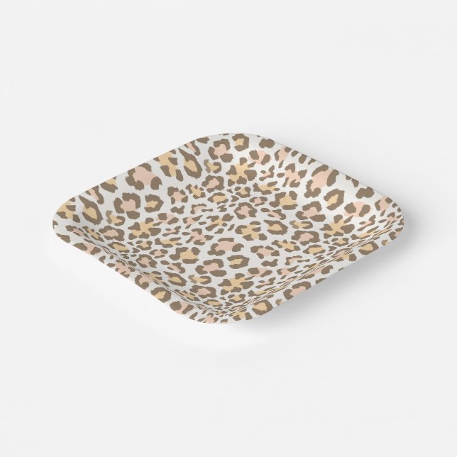 Leopard Cheetah Druck Party Teller (Gewinkelt)