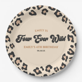 Leopard Cheetah Four Ever Wild 4. Geburtstags-Part Pappteller