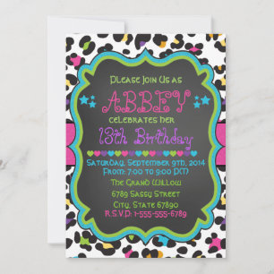 Leopard / Cheetah Imprimer Invitation Anniversaire