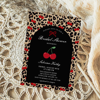 Leopard Cheetah Kokette Kirsche Junggesellinnenabs Einladung