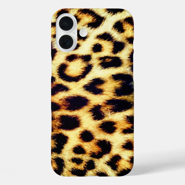 Leopard Cheetah Print Imitate Fur iPhone 16 Plus Hülle (Rückseite)