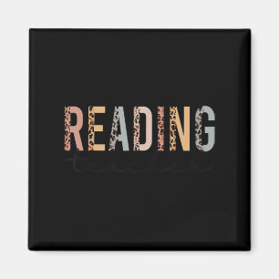 Leopard Cheetah Print Reading Lehrer Spaß zurück z Magnet