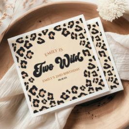 Leopard Cheetah Print Two Wild 2. Geburtstag Party Serviette