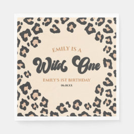 Leopard Cheetah Print Wild 1. Geburtstag Party Serviette