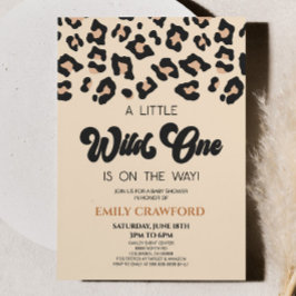 Leopard Cheetah Print Wild One Baby Dusche Einladung
