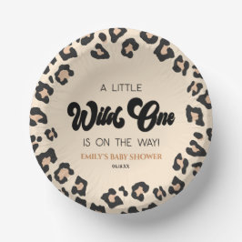 Leopard Cheetah Print Wild One Baby Dusche Pappteller