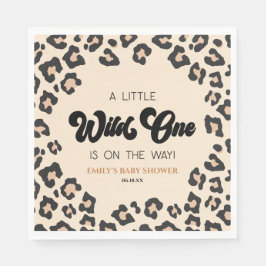 Leopard Cheetah Print Wild One Baby Dusche Serviette