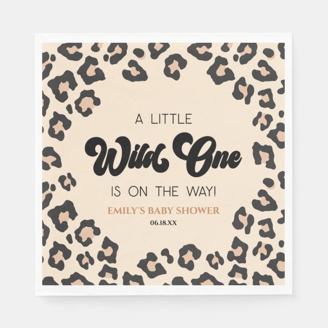 Leopard Cheetah Print Wild One Baby Dusche Serviette (Vorderseite)