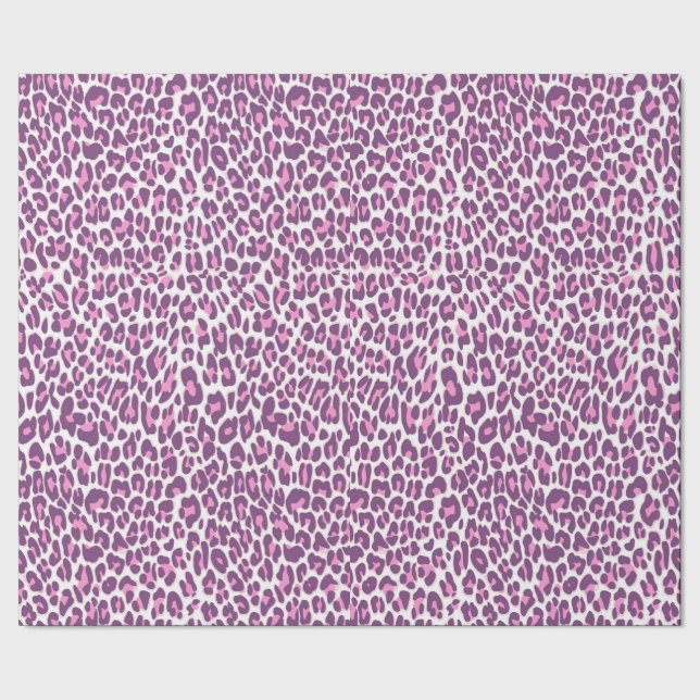 Leopard, Cheetah-Tier-Drucklicht rosa Geschenkpapier (Saum)