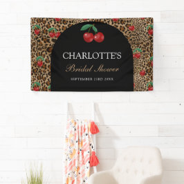 Leopard Cheetah Tierdruck Kirsch Junggesellinnenab Banner