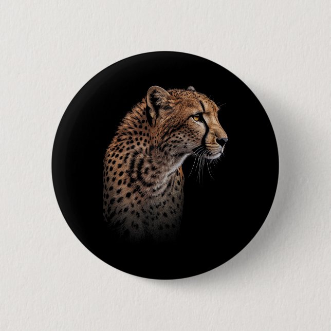 Leopard Cheetah Tiger Leopard Face Lion Cat Button (Vorderseite)