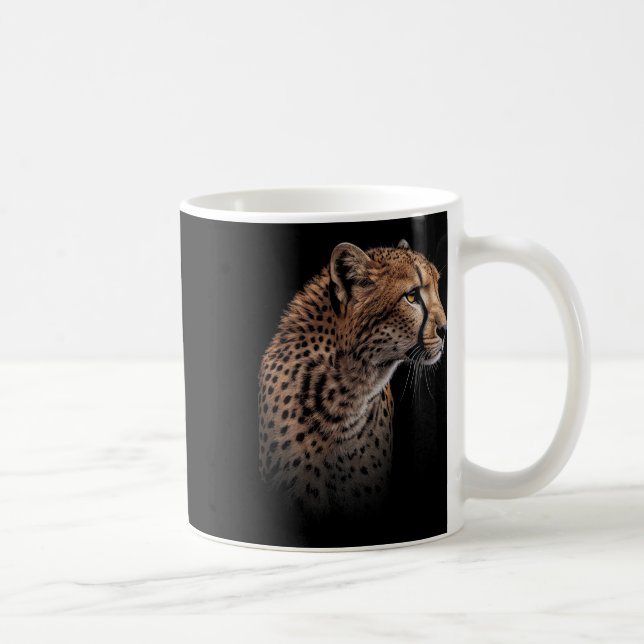 Leopard Cheetah Tiger Leopard Face Lion Cat Kaffeetasse (Rechts)