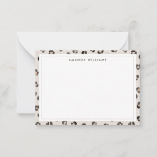 Leopard Cheetah Wild Animal Skin Pattern Mitteilungskarte