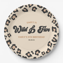 Leopard Cheetah Wild und 5. Geburtstagsparty Pappteller