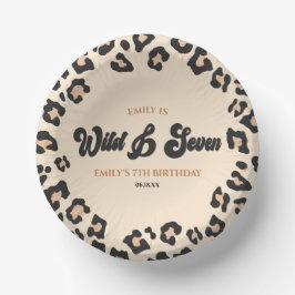 Leopard Cheetah Wild und 7. Geburtstagsparty Pappteller