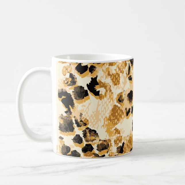 Leopard Chic: Vintage-Muster Eleganz. Kaffeetasse (Links)