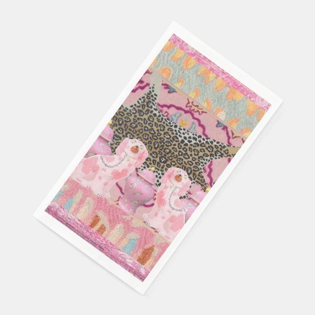 Leopard Chinoiserie Ginger Jar Jaragepapier Serviette (Ecke)