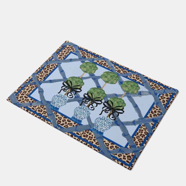 Leopard Chinoiserie Ginger Jar jarres Tapis de por (Incliné)
