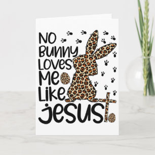 Leopard Christian Kein Hase liebt mich wie Jesus O Karte