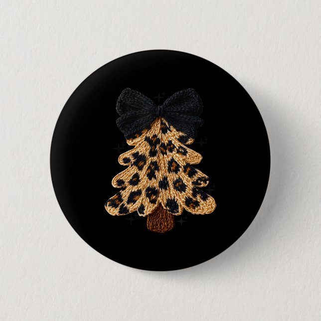 Leopard Christmas Tree,christmas Coquette Bow Yarn Button (Vorderseite)