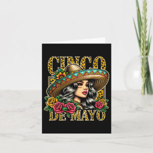 Leopard Cinco De Mayo Girl Mexican Fiesta 5 De May Karte