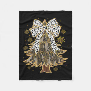 Leopard Coquette Bow Camouflage Weihnachtsbaum Jag Fleecedecke