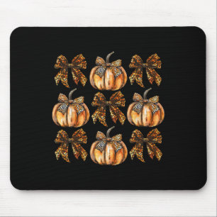Leopard Coquette Bow Pumpkin Erntedank Herbst F Mousepad
