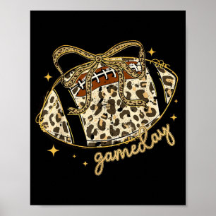 Leopard Coquette Schleife Spieltag Football Mom Te Poster