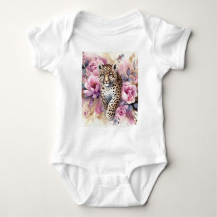 Leopard Cub & Rose Baby Bodysuit Strampler