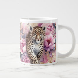 Leopard Cub & Rose Jumbo-Tasse