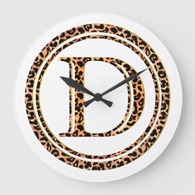 Leopard D Große Wanduhr (Vorderseite)