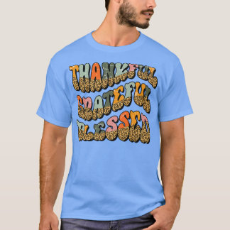 Leopard dankbar, gesegnet Groovy Retro Fal T-Shirt