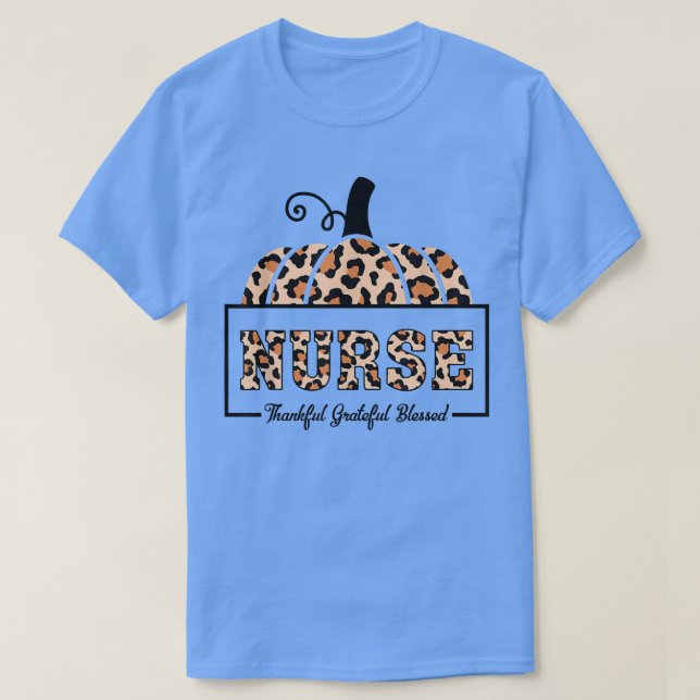 Leopard dankbar Grateful gesegnete Pumpkin Hallowe T-Shirt (Design vorne)