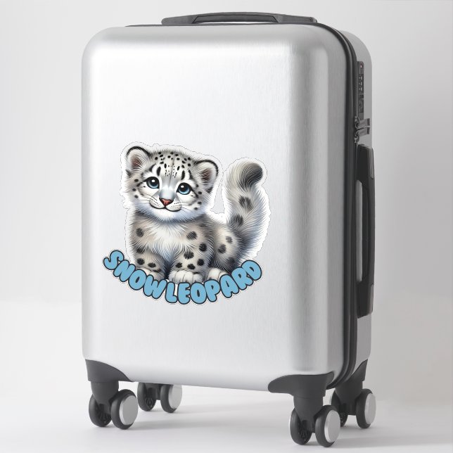 LEOPARD DE NEIGE - STICKER DE NURSERY (Sur valise)