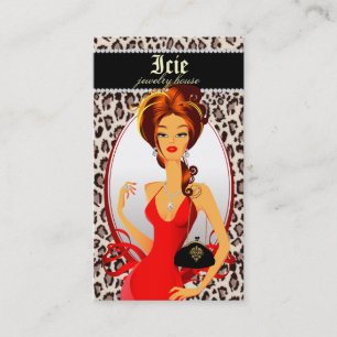 Léopard de zèbre de carte de visite de sac à ma