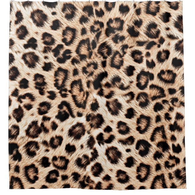 Leopard Design Pattern: Wilde Eleganz. Duschvorhang (Vorderseite)
