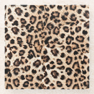 Leopard Design Pattern: Wilde Eleganz. Glasuntersetzer