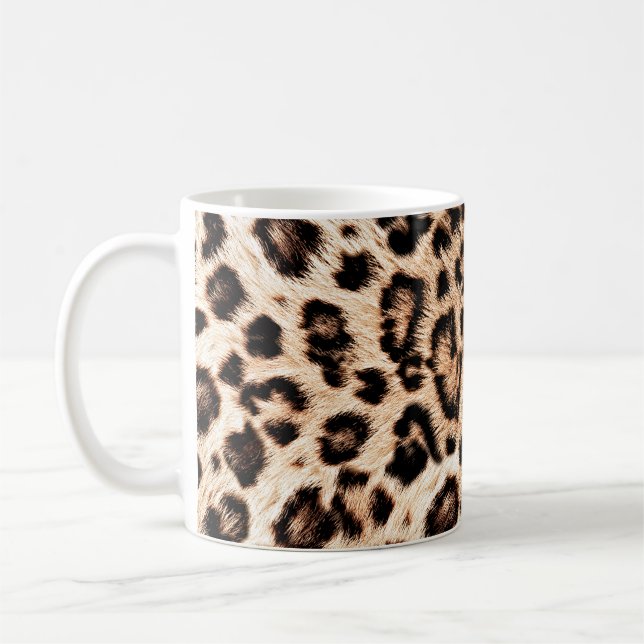 Leopard Design Pattern: Wilde Eleganz. Kaffeetasse (Links)