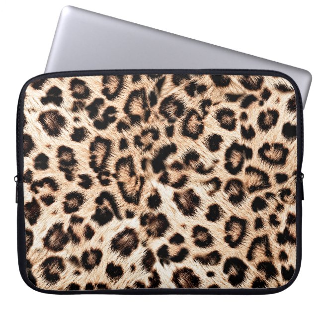 Leopard Design Pattern: Wilde Eleganz. Laptopschutzhülle (Vorderseite)