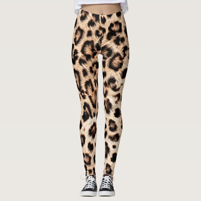 Leopard Design Pattern: Wilde Eleganz. Leggings (Vorderseite)