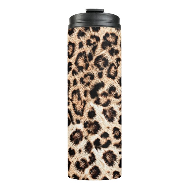 Leopard Design Pattern: Wilde Eleganz. Thermosbecher (Vorderseite)