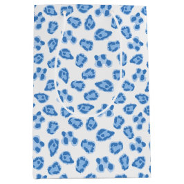 Leopard Dot in Blauem Porzellan Mittlere Geschenktüte