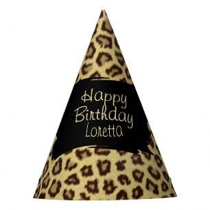 Leopard-Druck-alles- Gute zum GeburtstagParty-Hut Partyhütchen