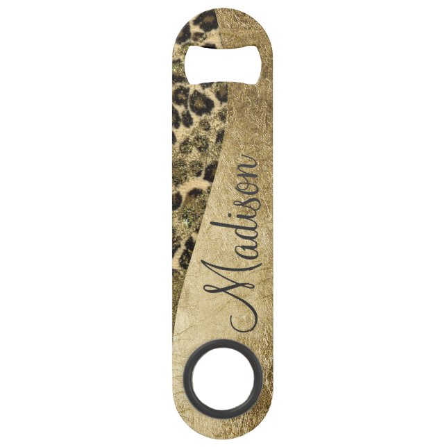 Leopard-Druck-Brushstrokes-u. Speedflaschenöffner (Vorderseite)